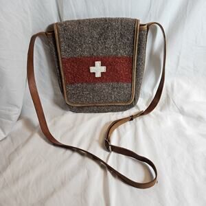 Karlen of Swiss Wool Leather Crossbody Messenger Bag Purse Switzerland Medium